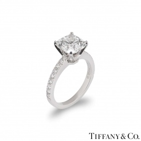 Tiffany & Co. Platinum Cushion Cut Diamond Novo Ring 2.19ct G/VS1 Tiffany & Co. Platinum Cushion Cut Diamond Novo Ring 2.19ct G/VS1